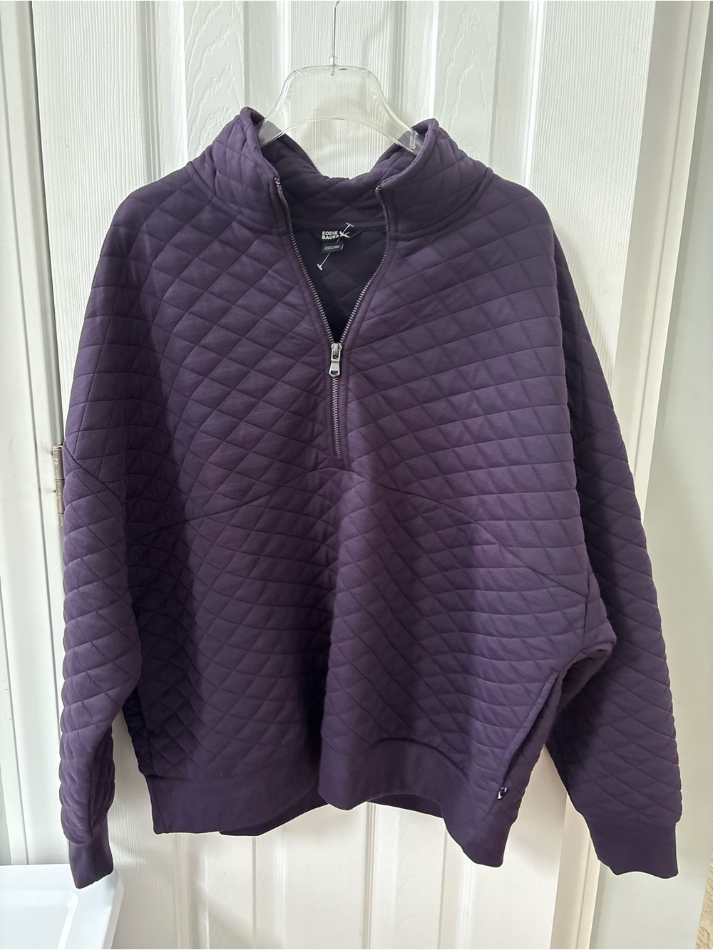 Eddie Bauer Quilted Half-Zip Pullover - Plum XXL